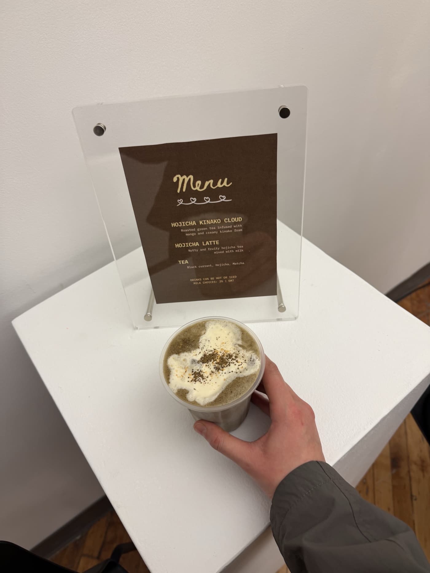 A custom drink menu displayed at an event